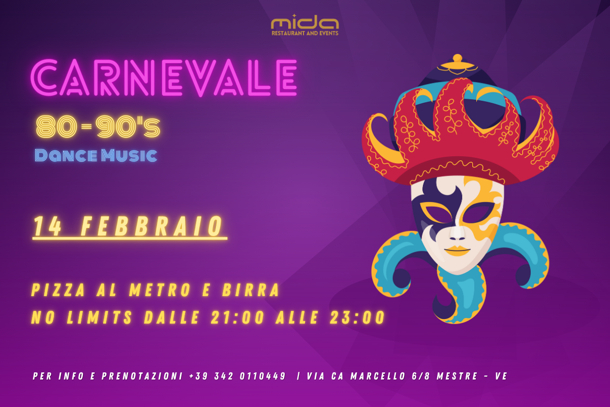 Festa in maschera al MIDA Events di Mestre